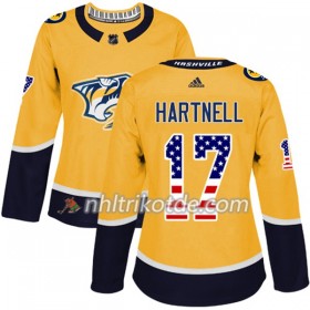 Nashville Predators Trikot Scott Hartnell 17 Adidas 2017-2018 Gold USA Flag Fashion Authentic - Dame